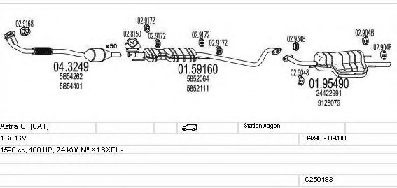 MTS C250183005303 Exhaust System